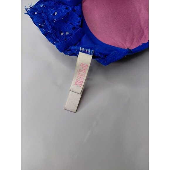 Pink Blue Lace Padded Bralette With Adjustable Straps. color variate in the pic - Picture 3 of 6